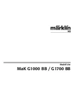 Preview for 1 page of marklin MAK G1000 B User Manual