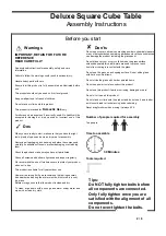 Preview for 2 page of Marlow Wentworth Windsor Deluxe Square Cube Table Assembly Instructions Manual