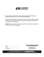 Preview for 2 page of MARMON Campbell Hausfeld AC200100 Operating Instructions And Parts Manual