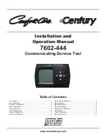 Preview for 1 page of Mars Comfort-Aire Century 7602-444 Installation And Operation Manual