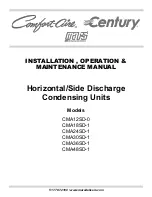 Предварительный просмотр 1 страницы Mars COMFORT-AIRE CMA12SD-0 Installation, Operation & Maintenance Manual