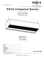 Preview for 1 page of Mars PH10 Unheated Series Installation, Operation And Maintenance Manual