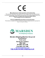 Предварительный просмотр 20 страницы marsden MS-4400 User Manual