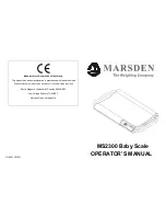 Предварительный просмотр 1 страницы marsden MS2300 Operator'S Manual