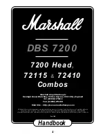 Marshall Amplification DBS 7200 7200 Handbook предпросмотр