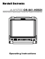 Marshall Electronics ORCHID OR-841-HDSDI Operating Instructions Manual preview