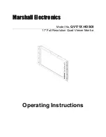 Marshall Electronics QV171X-HDSDI Operating Instructions Manual предпросмотр