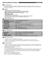 Marshall Electronics V-DV-PWR1 Specification Sheet preview