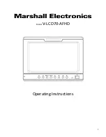 Marshall Electronics V-LCD70-AFHD Operating Instructions Manual предпросмотр