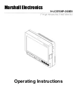 Preview for 1 page of Marshall Electronics V-LCD70XP-3GSDI Operating Instructions Manual