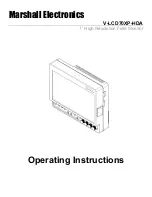 Marshall Electronics V-LCD70XP-HDA Operating Instructions Manual preview