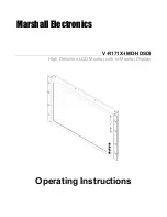 Предварительный просмотр 1 страницы Marshall Electronics V-R171X-IMD-HDSDI Operating Instructions Manual