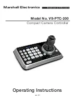 Предварительный просмотр 1 страницы Marshall Electronics VS-PTC-200 Operating Instructions Manual