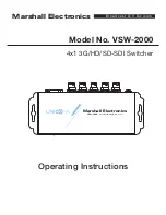 Preview for 1 page of Marshall Electronics VSW-2000 Operating Instructions Manual