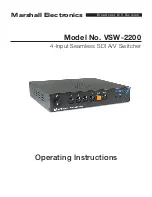 Preview for 1 page of Marshall Electronics VSW-2200 Operating Instructions Manual