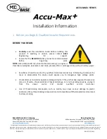 Preview for 1 page of Marshall Excelsior Accu-Max+ Series Installation Information