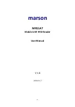 Предварительный просмотр 1 страницы Marson MR11A7 User Manual