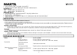 Preview for 4 page of Marta MT-1171 User Manual