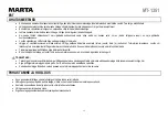 Предварительный просмотр 32 страницы Marta MT-1351 User Manual