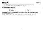 Preview for 9 page of Marta MT-1354 User Manual