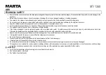 Preview for 8 page of Marta MT-1360 User Manual