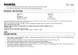 Preview for 8 page of Marta MT-1362 User Manual