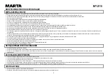 Preview for 2 page of Marta MT-2115 User Manual