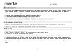 Preview for 2 page of Marta MT-3048 User Manual