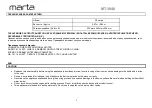 Предварительный просмотр 3 страницы Marta MT-3048 User Manual