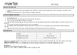 Предварительный просмотр 4 страницы Marta MT-3048 User Manual