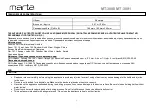 Предварительный просмотр 3 страницы Marta MT-3091 User Manual