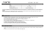 Preview for 6 page of Marta MT-3091 User Manual