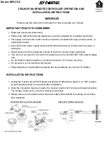 Martec MPLCDS Operation And Installation Instructions предпросмотр