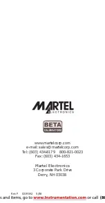 Предварительный просмотр 20 страницы Martel Beta PTC8001 User Manual