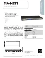 Preview for 1 page of Martin Audio MA-NET1 Specifications
