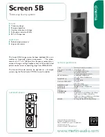 Preview for 1 page of Martin Audio Screen 5B Specifications