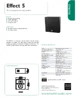 Предварительный просмотр 1 страницы Martin Audio Two-way Passive Surround System Effect 5 Technical Specifications