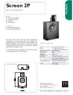 Martin Audio Two-way Passive System Screen 2P Specifications предпросмотр