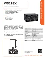 Предварительный просмотр 1 страницы Martin Audio WS218X Specification Sheet