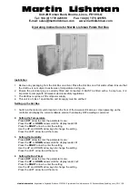 Martin Lishman Potato Hot Box Operating Instructions preview