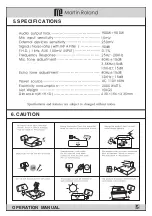 Предварительный просмотр 6 страницы Martin Roland MA-3800KII Operation Manual