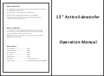 Preview for 1 page of Martin Roland SW-12 Operation Manual