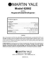 Предварительный просмотр 13 страницы Martin Yale Industries 62001 Manual