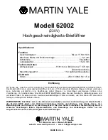 Предварительный просмотр 25 страницы Martin Yale Industries 62001 Manual