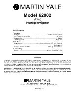 Предварительный просмотр 33 страницы Martin Yale Industries 62001 Manual