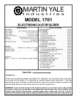 Martin Yale 1701 Instruction Manual preview