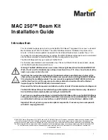 Martin MAC 250 Beam Installation Manual предпросмотр