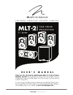 MartinLogan MLT-2 User Manual предпросмотр