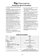 Preview for 9 page of Maruyama MBS329 Owner'S/Operator'S Manual