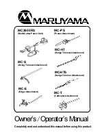 Maruyama MC-E Owner'S/Operator'S Manual preview